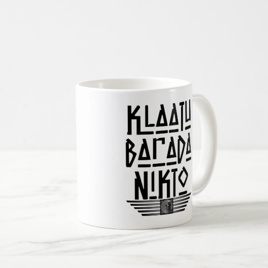 Sehr lustig Klaatu Barada Nikto Kaffee Tasse (VorderseiteRechts)