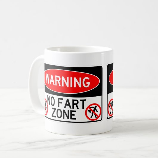 Sehr lustig Klassik keine Furz Zone Signieren Kaff Kaffeetasse (Vorderseite Links)