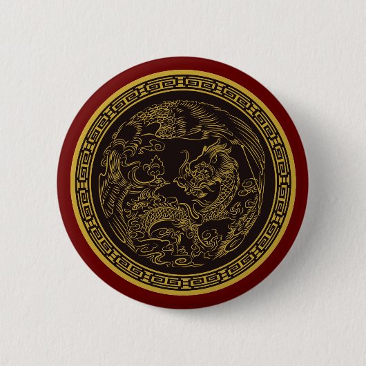 Sehr lustige chinesische Drachenschaltfläche Button (Vorderseite)
