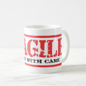 Sehr lustige FRAGILE Umgang mit der Kaffee-Tasse Kaffeetasse (VorderseiteRechts)