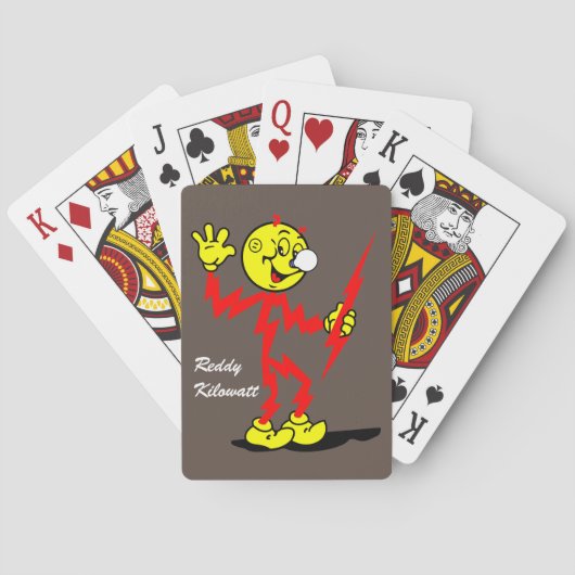 Sehr lustige Reddy Kilowatt Spielkarten (Rückseite)
