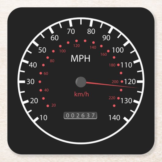 Sehr lustige Speedometer gehen schnelles Untersetz Rechteckiger Pappuntersetzer (Vorderseite)