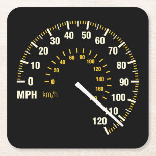 Sehr lustige Speedometer gehen schnelles Untersetz Rechteckiger Pappuntersetzer