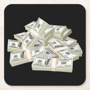 Sehr lustige Stapel Bargeld-Untersetzer-Set Rechteckiger Pappuntersetzer