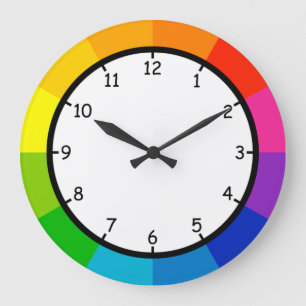 Sehr lustige und bunte Farbkreis-Wanduhr Große Wanduhr