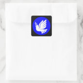 Sehr lustige White Dove Silhouette Quadratischer Aufkleber (Tasche)