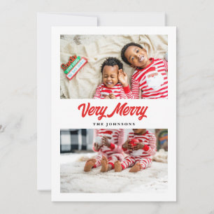 Sehr lustige zwei Foto Collage Weihnachtskarte Feiertagskarte