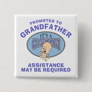 Sehr lustiger neuer Enkel-neuer Großvater Button