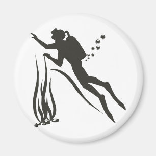 Sehr lustiger Sporttaucher Magnet
