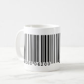 Sehr lustiger Strichcode Kaffeetasse (Vorderseite Links)