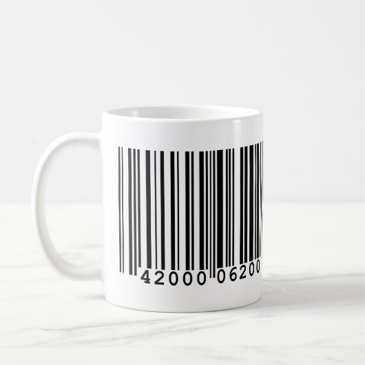 Sehr lustiger Strichcode Kaffeetasse (Links)