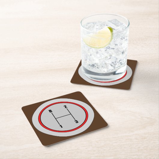 Sehr lustiges 3-Gang-Schaltknopf Grafik-Untersetze Rechteckiger Pappuntersetzer (Vor Ort)