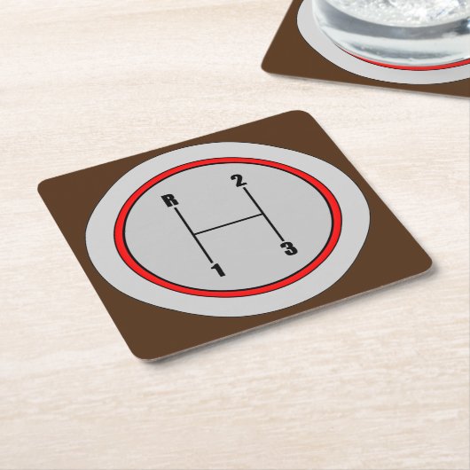 Sehr lustiges 3-Gang-Schaltknopf Grafik-Untersetze Rechteckiger Pappuntersetzer (angewinkelt)