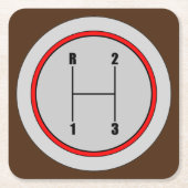Sehr lustiges 3-Gang-Schaltknopf Grafik-Untersetze Rechteckiger Pappuntersetzer (Vorderseite)