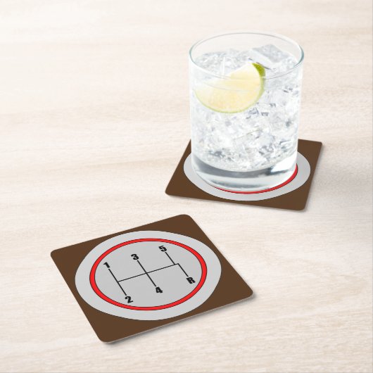 Sehr lustiges 5-Gang-Schaltknopf Grafik-Untersetze Rechteckiger Pappuntersetzer (Vor Ort)