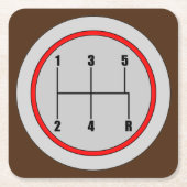 Sehr lustiges 5-Gang-Schaltknopf Grafik-Untersetze Rechteckiger Pappuntersetzer (Vorderseite)