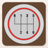 Sehr lustiges 6-Gang-Schaltknopf Grafik-Untersetze Rechteckiger Pappuntersetzer (Vorderseite)