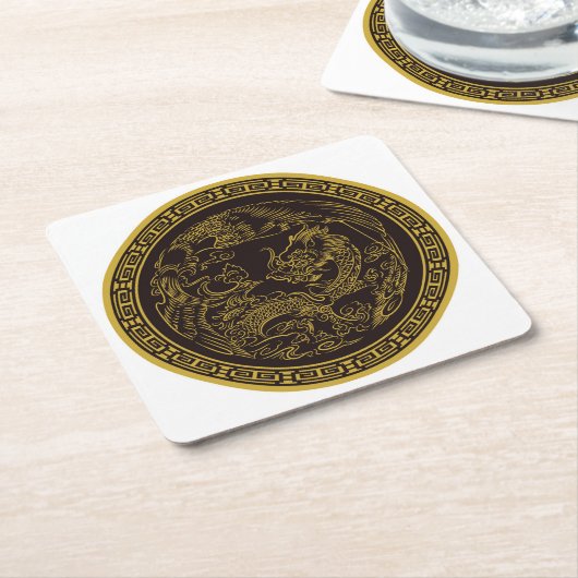 Sehr lustiges chinesisches Dragon Untersetzer Set (angewinkelt)