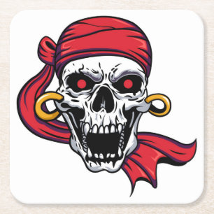 Sehr lustiges Halloween Pirate Untersetzer Set