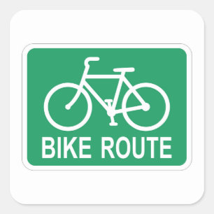 Sehr lustiges klassisches Bike-Routenzeichen Set Quadratischer Aufkleber