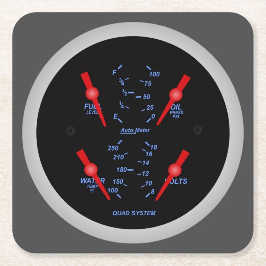 Sehr lustiges Quad Auto Meter System Untersetzer S (Vorderseite)