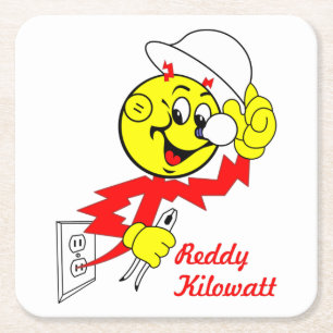 Sehr lustiges Reddy Kilowatt Untersetzer Set
