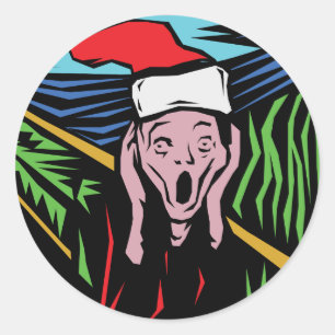 Sehr lustiges Weihnachten Runder Aufkleber