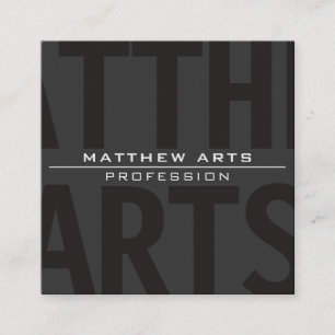 Sehr moderner, dunkelgrauer Text Quadratische Visitenkarte