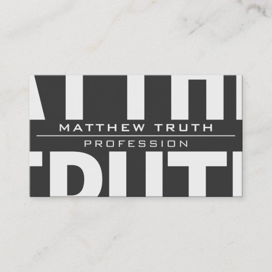 Sehr moderner, dunkelgrauer Text Visitenkarte (Vorderseite)