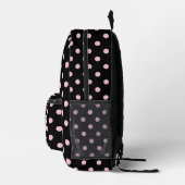 Sehr Niedlich Girly Pink Polka Dots Monogramm Name Bedruckter Rucksack (Rechts)