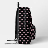 Sehr Niedlich Girly Pink Polka Dots Monogramm Name Bedruckter Rucksack (Links)