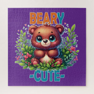 Sehr Niedlich. Teddy Bär Cartoon lächelnd. Lustige Puzzle
