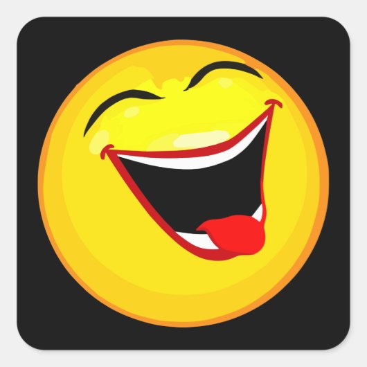 Sehr Niedlich und sehr glücklich Emoticon / Emoji Quadratischer Aufkleber (Vorderseite)