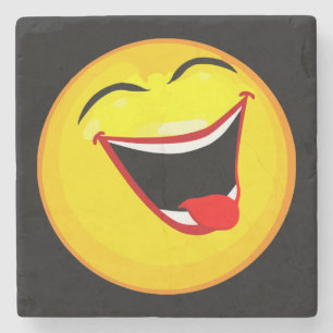 Sehr Niedlich und sehr glücklich Emoticon / Emoji Steinuntersetzer