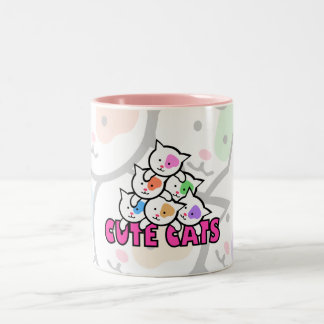 Sehr niedliche Katze Zweifarbige Tasse