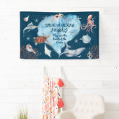 Sehr Niedliche Ozeantiere mit Beschreibung Banner (Insitu)