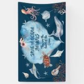 Sehr Niedliche Ozeantiere mit Beschreibung Banner (Vertikal)