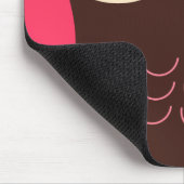 Sehr niedliche Retro Mädchen-Eule Mousepad (Ecke)