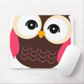 Sehr niedliche Retro Mädchen-Eule Mousepad (Mit Mouse)