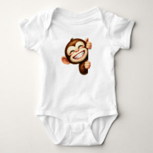 Sehr niedliche und freche kleine Affenversteckung Baby Strampler