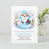 Sehr Niedliche Wildblume Blue Boy Baby Dusche Einladung (Stehend Vorderseite)