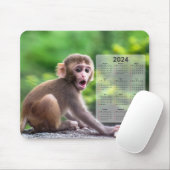 Sehr Niedlicher Affe 2024 Kalender Mousepad (Mit Mouse)