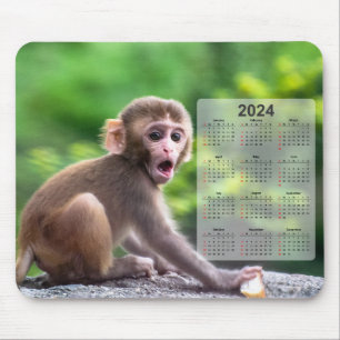 Sehr Niedlicher Affe 2024 Kalender Mousepad