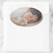 sehr niedlicher Hund und Beagle Ovaler Aufkleber (Tasche)