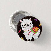 Sehr niedlicher Llama mit Rucksack Button (Vorne & Hinten)