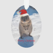 Sehr niedlicher Quokka Frohe Weihnachten Ornament (Rückseite)