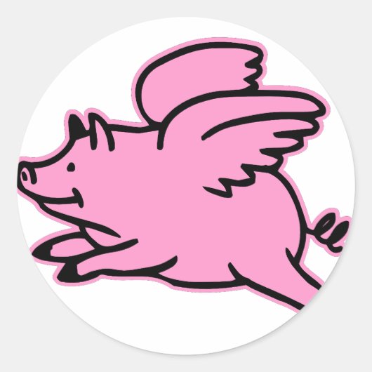 Sehr Niedlicher rosa Schwein Runder Aufkleber (Vorderseite)