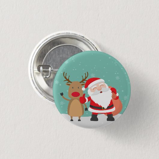 Sehr niedlicher Weihnachtsmann- und Button (Vorne & Hinten)