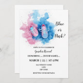 Sehr niedliches Baby Schuhgeschlecht Einladung (Vorne/Hinten)