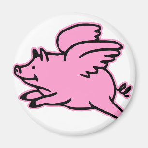 Sehr niedliches Fliegen-Rosa-Schwein Magnet